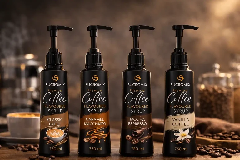 Coffee syrups variety Sucromix brand